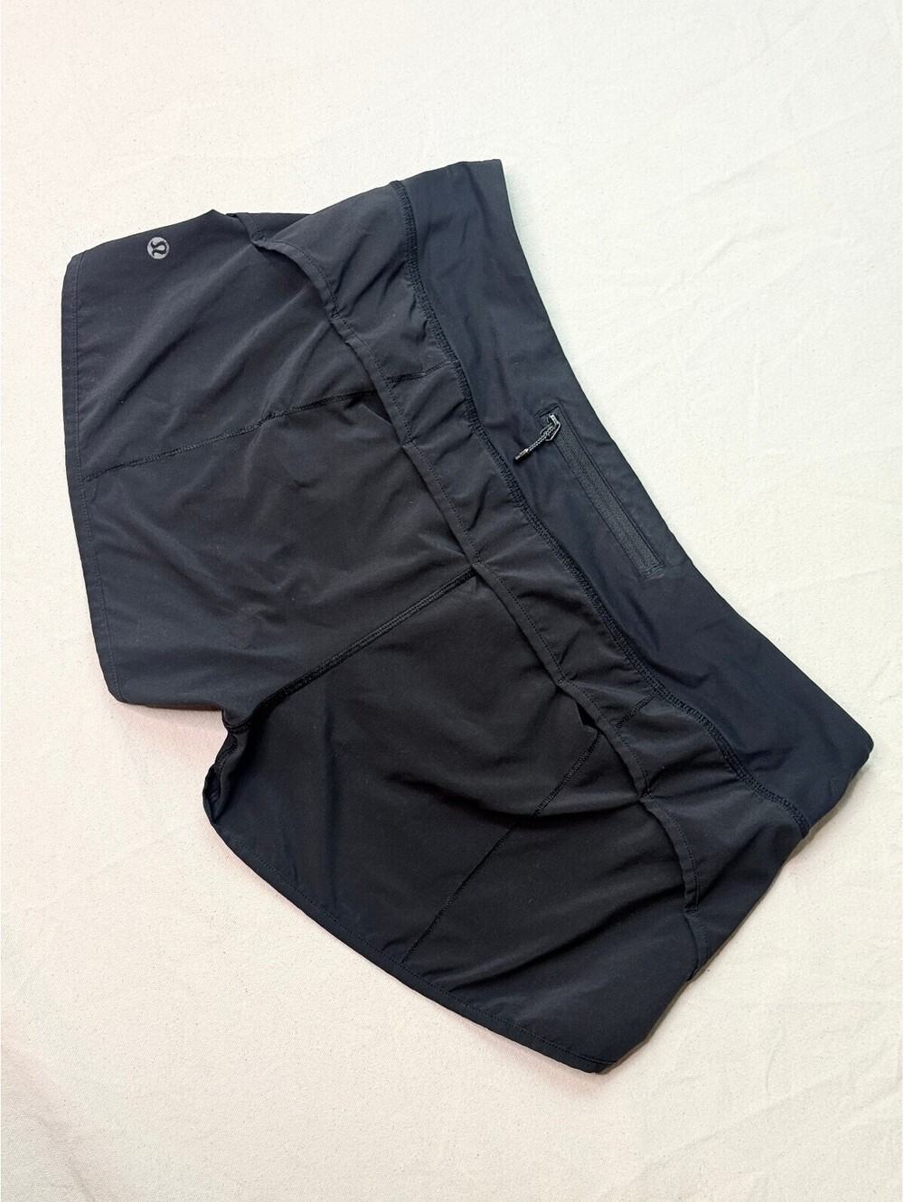 Lululemon Run Times Short II 3” Black Running Shorts Women’s 12 Lined